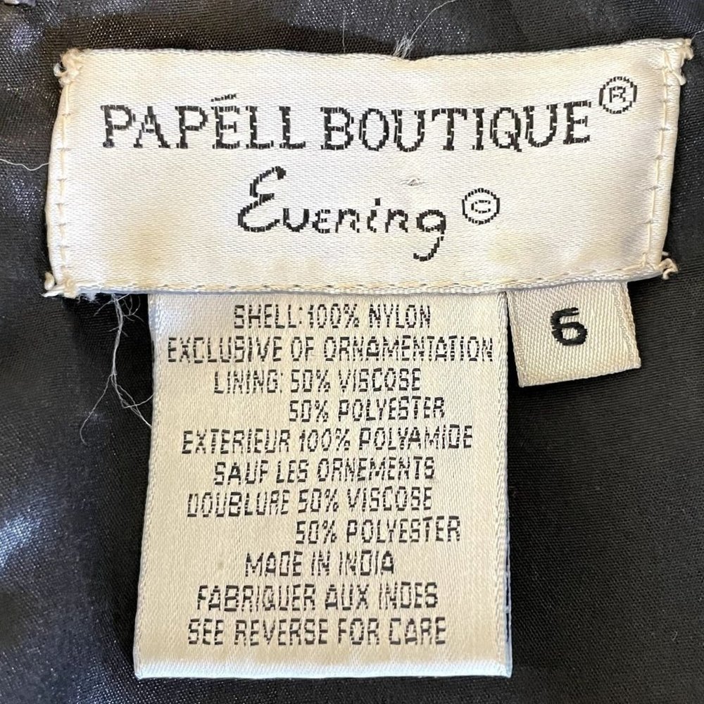 Papell Boutique Evening Black Sleeveless 20's Style Dress with all Over Beading - Picture 9 of 10